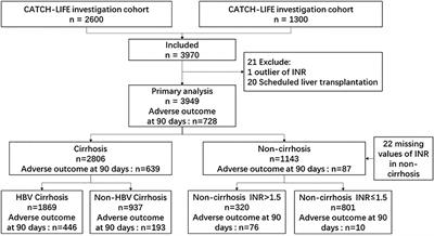 Impact of Hepatic Encephalopathy on Clinical Characteristics and Adverse Outcomes in Prospective and Multicenter Cohorts of Patients With Acute-on-Chronic Liver Diseases